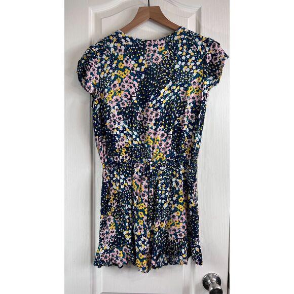 LOFT Women's Multicolor Floral Romper Faux Wrap Viscose Size XS - Picture 4 of 12